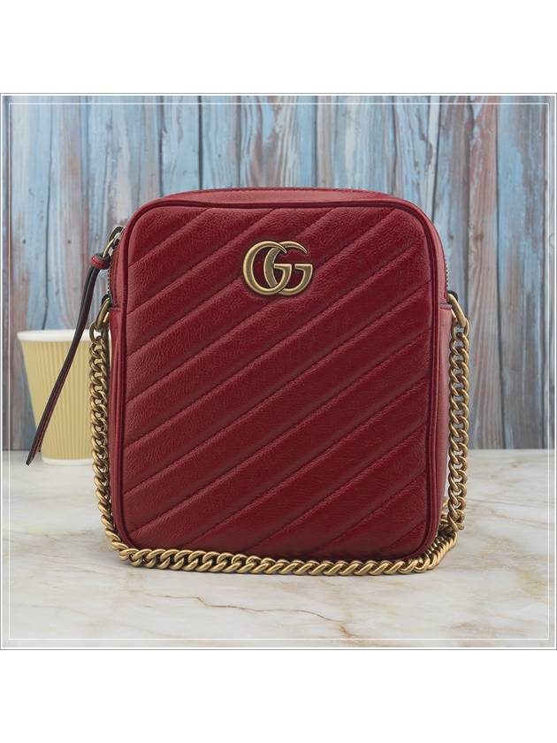 Cross Bag Marmont Chain Leather Mini Red Women 550155 Woman - GUCCI - BALAAN 1