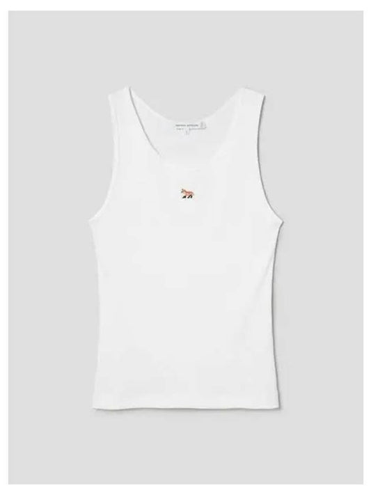 Women s Fox Wrinkled Tank Top Sleeveless T Shirt White Domestic Product GM0024031300322 - MAISON KITSUNE - BALAAN 1