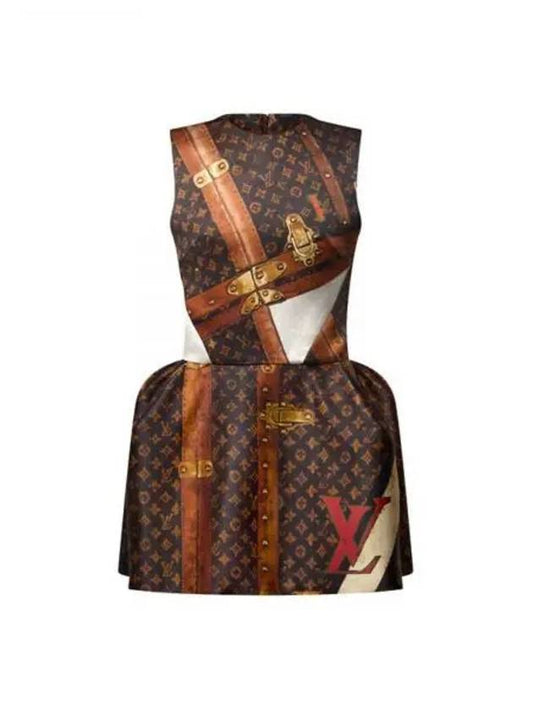 LV Trunk Pleated Dress 1AGGDV - LOUIS VUITTON - BALAAN 1