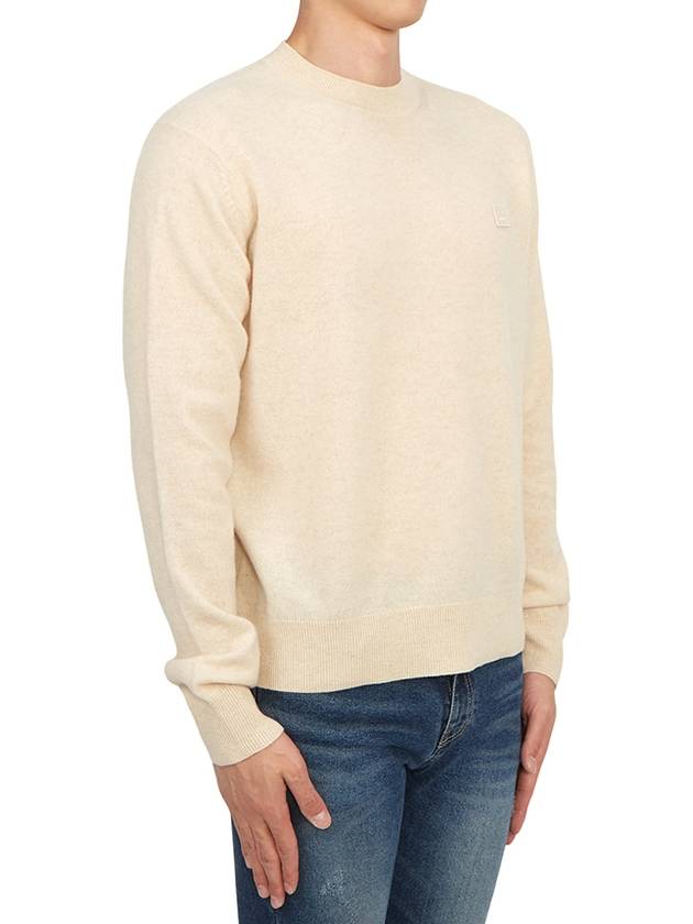 Face Patch Crew Neck Knit Top Cream - ACNE STUDIOS - BALAAN 4