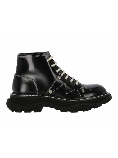 Tread Lace-Up  Worker Boots Black - ALEXANDER MCQUEEN - BALAAN 1