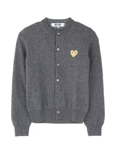 Gold Heart Wappen Wool Cardigan Grey - COMME DES GARCONS - BALAAN 2