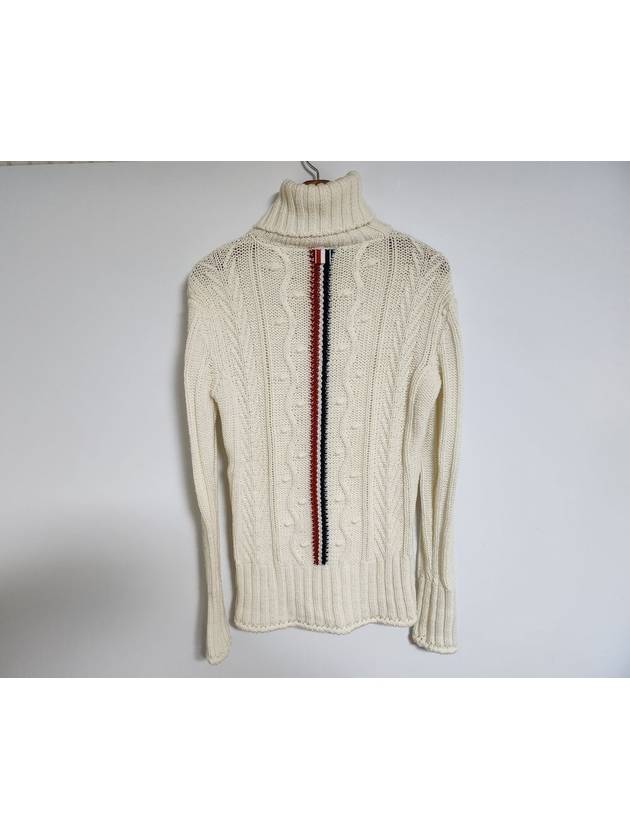 40 Aran Cable Women s Neck Polar Knit FKA222A 00014 - THOM BROWNE - BALAAN 1