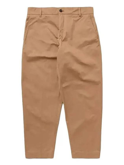 Fox Embroidery Regular Chino Cotton Straight Pants Beige - MAISON KITSUNE - BALAAN 2