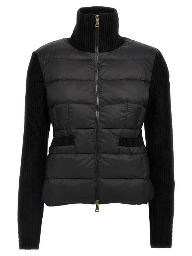 Padded Zip-Up Cardigan Black - MONCLER - BALAAN 1