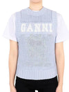 Cotton Rope Vest Poder Blue - GANNI - BALAAN 3