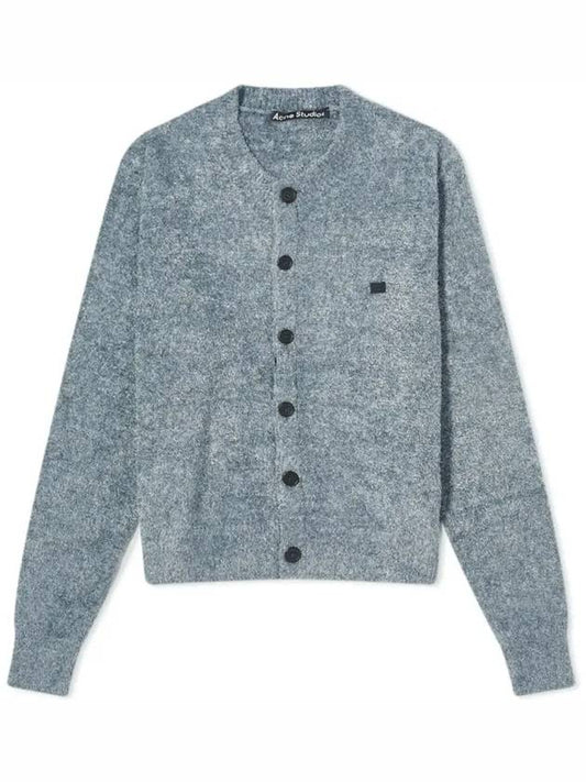 Face Crew Neck Cardigan Grey - ACNE STUDIOS - BALAAN 2