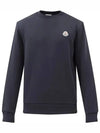 Logo Patch Cotton Jersey Sweatshirt Navy 8G00051 809KR 778 - MONCLER - BALAAN 1