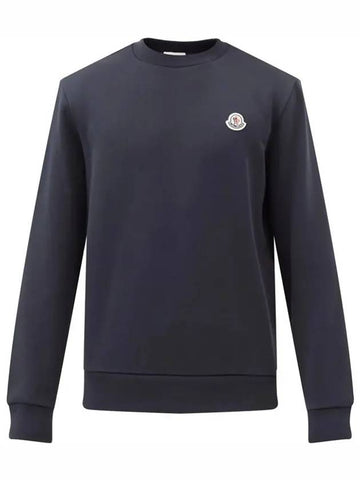 Logo Patch Cotton Jersey Sweatshirt Navy 8G00051 809KR 778 - MONCLER - BALAAN 1