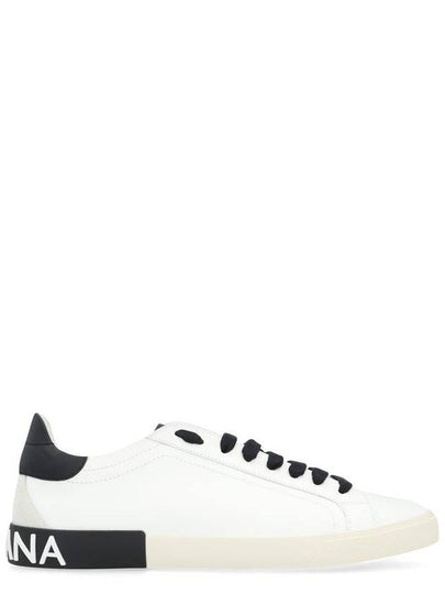 Calfskin Portofino Vintage Sneakers White Black - DOLCE&GABBANA - BALAAN 2