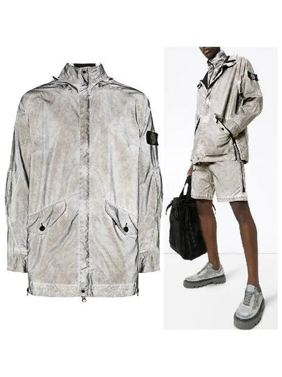 Reflective Hooded Jacket Grey - STONE ISLAND - BALAAN 2