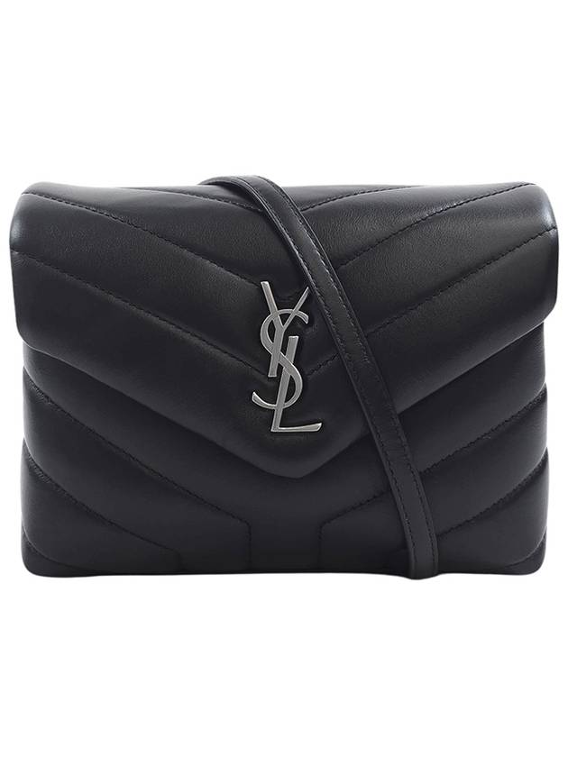 Toy Loulou Strap Shoulder Bag In Quilted Leather Black - SAINT LAURENT - BALAAN 2