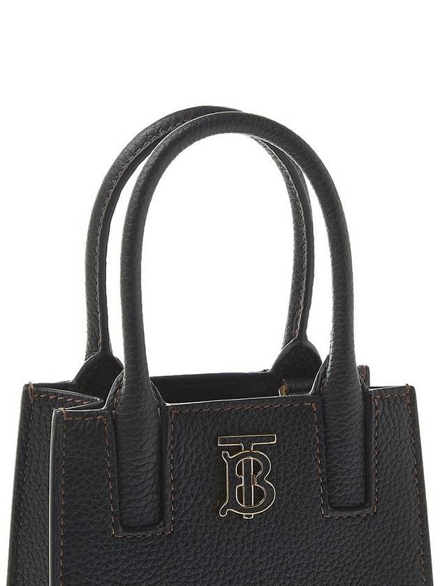 Frances Grainy Leather Mini Tote Bag Black - BURBERRY - BALAAN 9