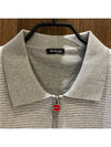 half zip cotton PK shirt gray - KITON - BALAAN.