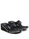 Logo Print Wedge Flip Flops Black - ALEXANDER WANG - BALAAN 6