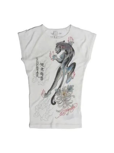 Ed Hardy Devil Raglan Short Sleeve T Shirt White - SCULPTOR - BALAAN 1