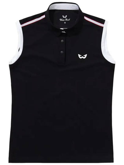 Golf Wear Mesh Tape Collar Sleeveless Golf T-shirt WB21SUWT02BK Black - WHITEBALL - BALAAN 2