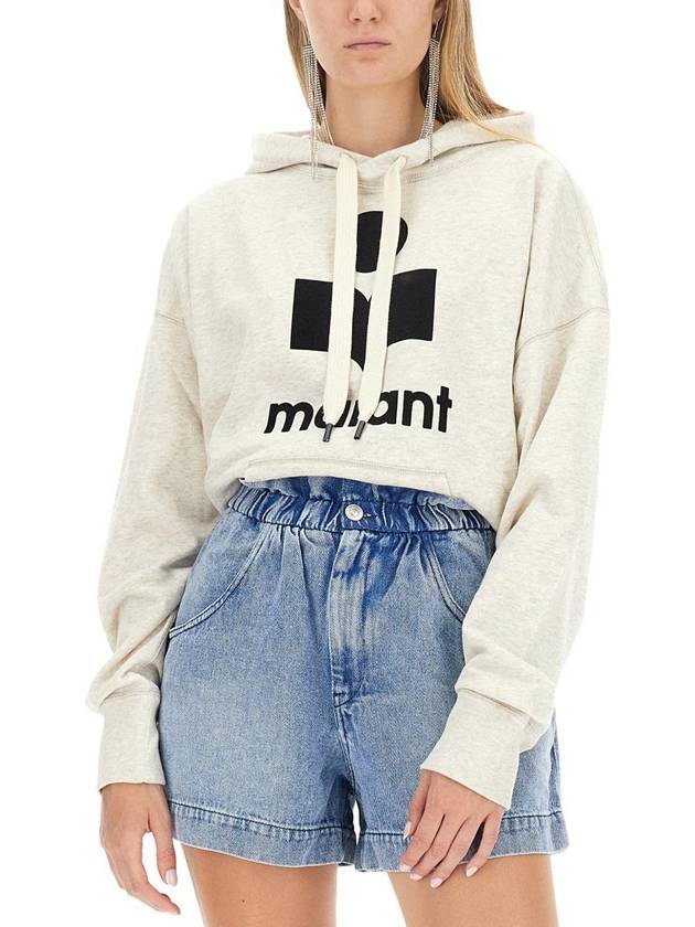 Mansel Logo Cotton Hoodie Ecru - ISABEL MARANT ETOILE - BALAAN 5