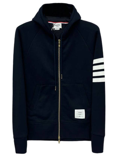 Engineered 4 Bar Diagonal Zip Up Hoodie Navy - THOM BROWNE - BALAAN 2