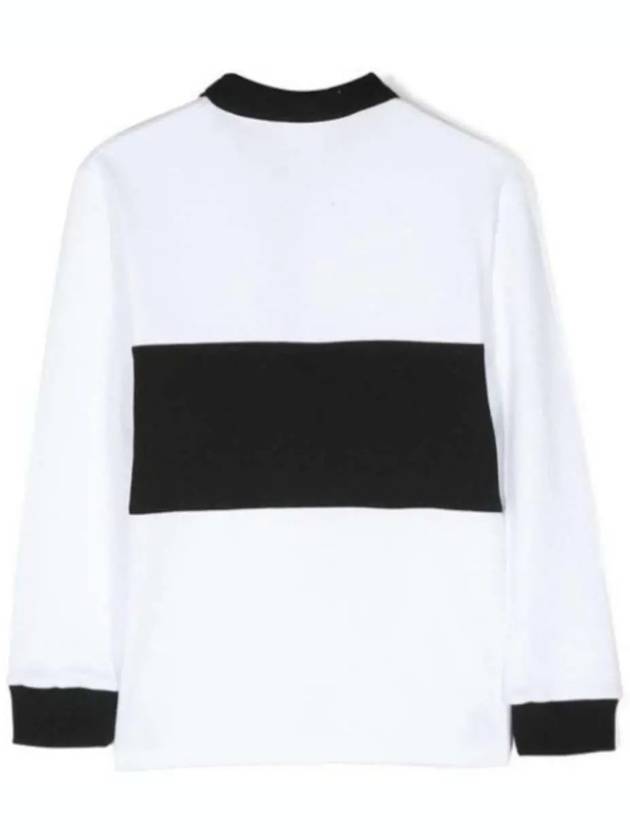 Kids embroidered logo long sleeve collar t shirt white H25420 - GIVENCHY - BALAAN 2