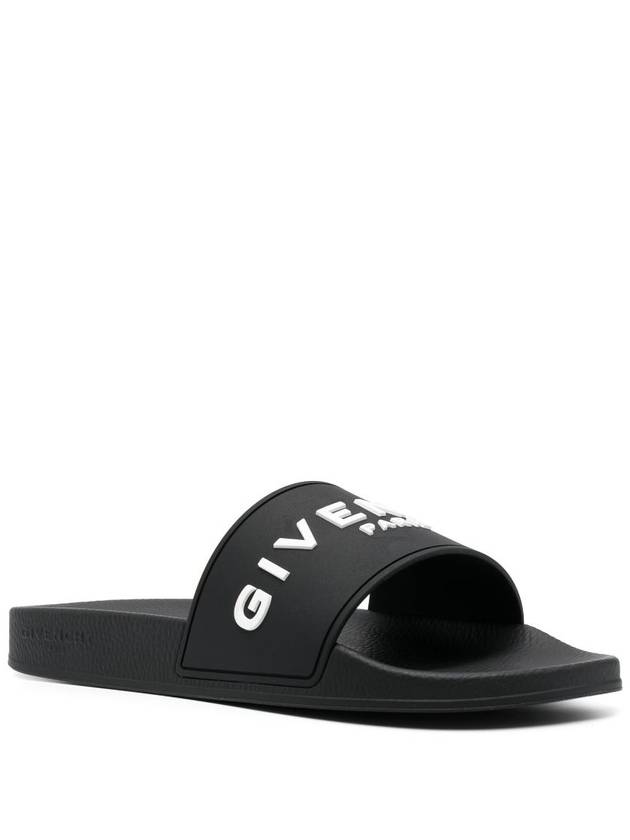 Logo Rubber Slide Slippers Black - GIVENCHY - BALAAN 3