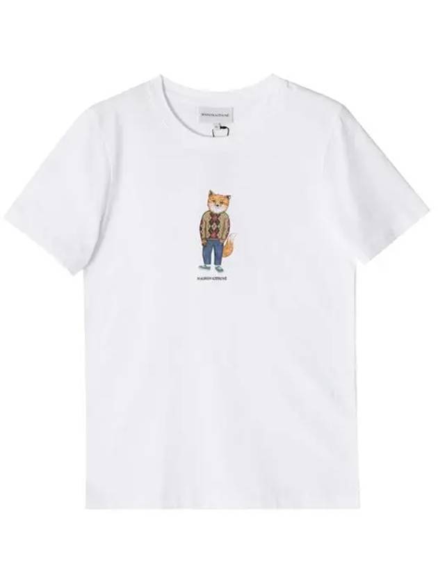 Dressed Fox Print Short Sleeve T-Shirt White - MAISON KITSUNE - BALAAN 5