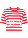 Organic Cotton Boxy Stripe Short Sleeve T-Shirt Red White - PATOU - BALAAN 5