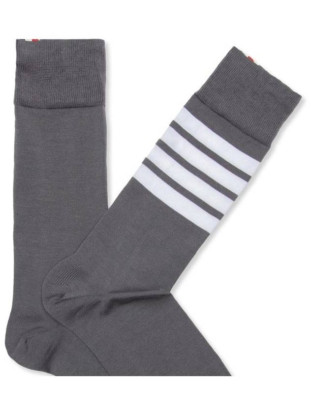 diagonal striped mid calf socks dark gray - THOM BROWNE - BALAAN.