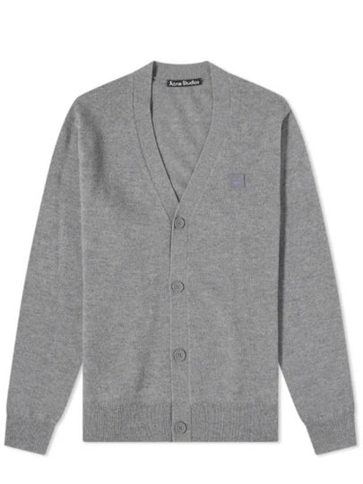 Keve Face Wool V-neck Cardigan Grey Melange - ACNE STUDIOS - BALAAN 2