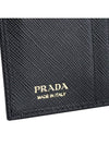 Small Saffiano Leather Half Wallet Black - PRADA - BALAAN 8