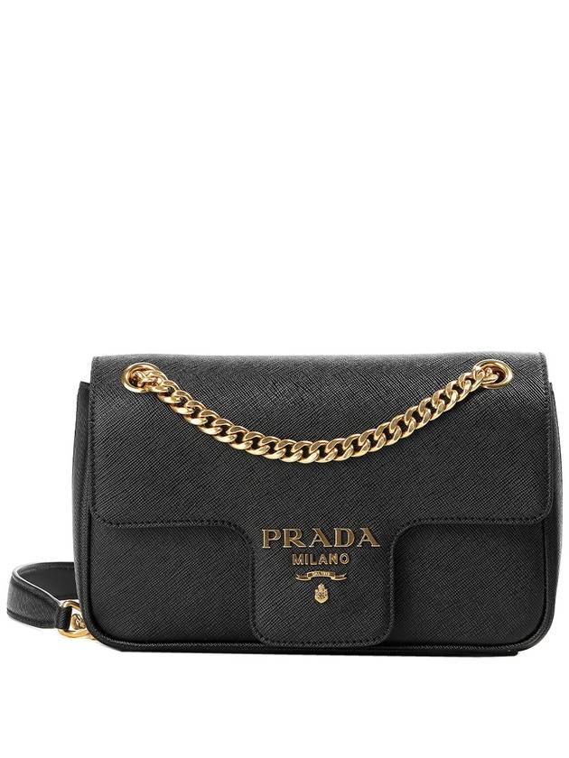 Saffiano Chain Cross Bag Black - PRADA - BALAAN 2