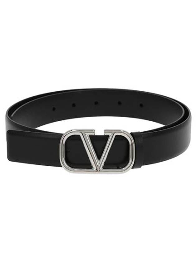 Buckle Leather Belt Black - VALENTINO - BALAAN 2