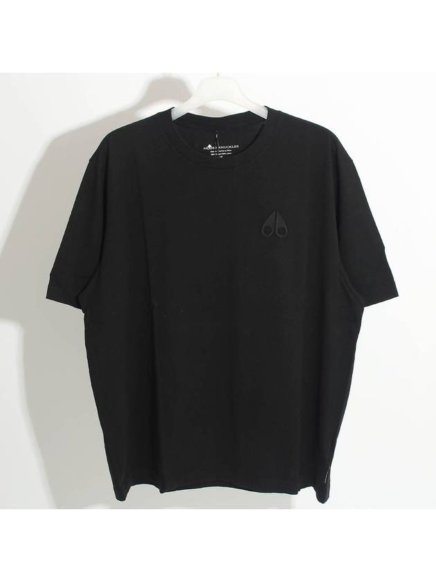 Logo Cotton Short Sleeve T-Shirt Black - MOOSE KNUCKLES - BALAAN 2