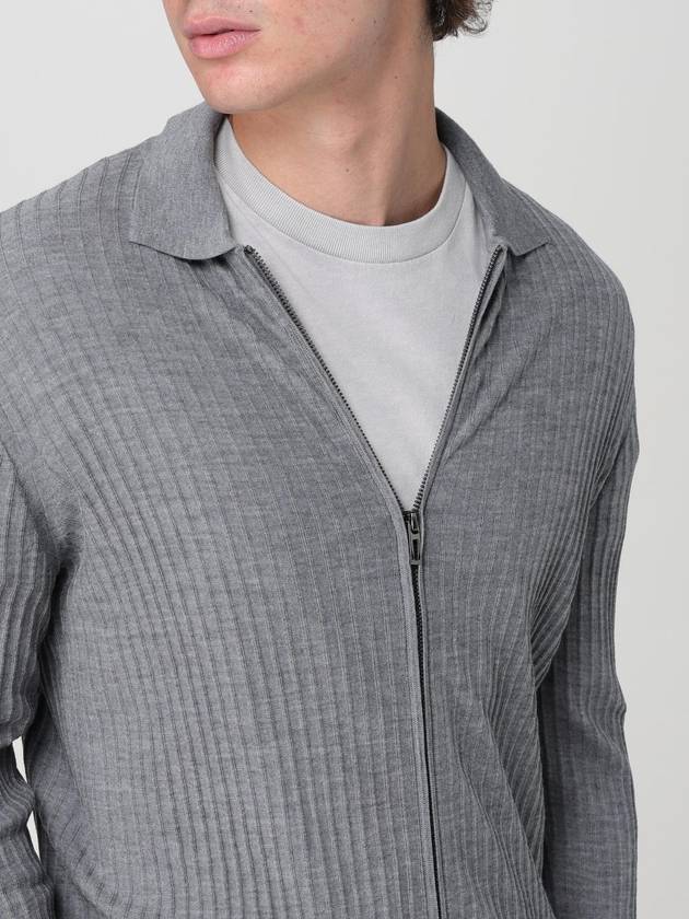 Cardigan Emporio Armani in lana e cotone a coste - EMPORIO ARMANI - BALAAN 4