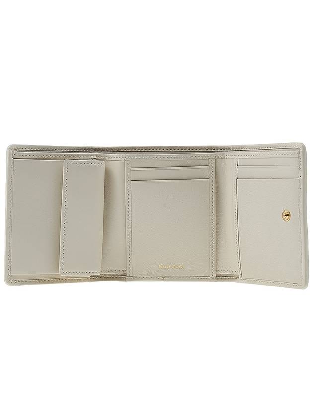 Matelasse Logo Nappa Leather Half Wallet White - MIU MIU - BALAAN 11