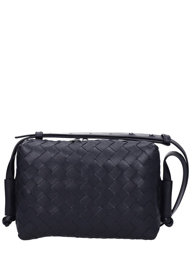 Intrecciato Weaving Leather Cross Bag Navy - BOTTEGA VENETA - BALAAN 3