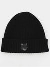 Wool Fox Head Beanie Black - MAISON KITSUNE - BALAAN 3