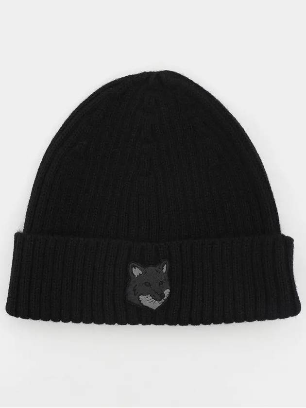 Wool Fox Head Beanie Black - MAISON KITSUNE - BALAAN 3