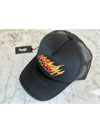 Flames Trucker Ball Cap Black - STUSSY - BALAAN 7