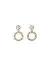 Halo Pave Drop Stud Earrings Gold - COACH - BALAAN 11