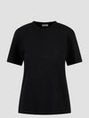 Crew Neck Cotton Short Sleeve T-shirt Black - SAINT LAURENT - BALAAN 1