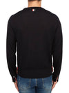 Intarsia Stitch Crew Neck Merino Wool Knit Top Navy - THOM BROWNE - BALAAN 5