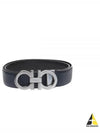 Reversible Gancini Leather Belt Black - SALVATORE FERRAGAMO - BALAAN 2