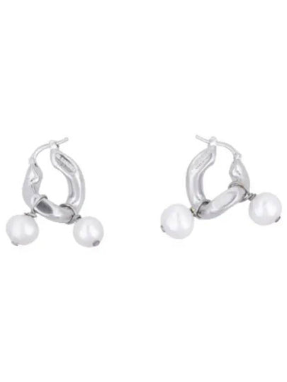 Pearl Drop Earrings Silver - JIL SANDER - BALAAN 2