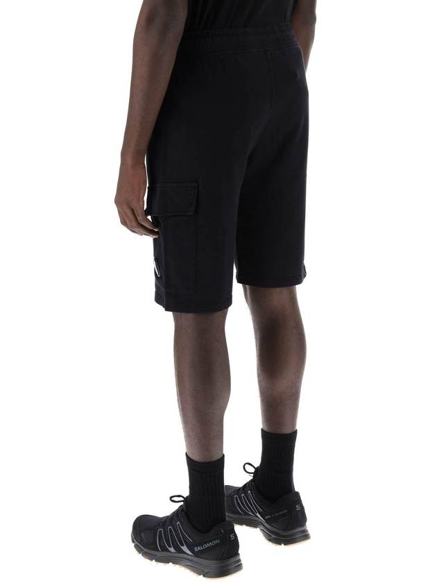 Light Fleece Utility Shorts Black - CP COMPANY - BALAAN 5