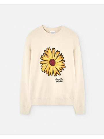 Floating Flower Comfort Sweatshirt Ivory - MAISON KITSUNE - BALAAN 1