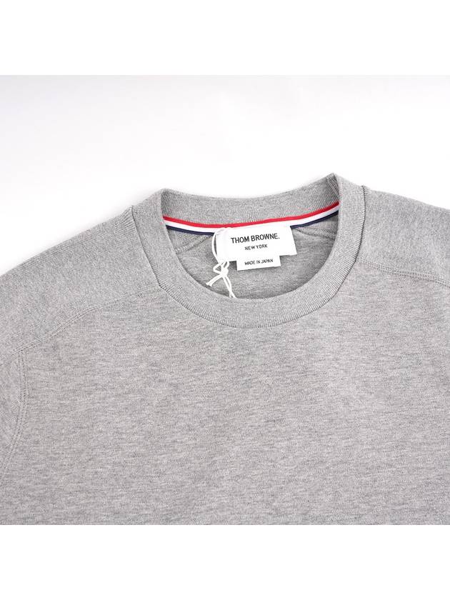 4-Bar Striped Cotton Long Sleeve T-Shirt Light Grey - THOM BROWNE - BALAAN 3