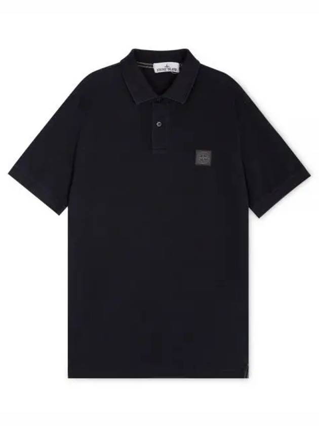 Wappen Cotton Short Sleeve Polo Shirt Navy - STONE ISLAND - BALAAN 2