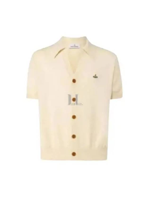 ORB Logo Polo Cardigan White - VIVIENNE WESTWOOD - BALAAN 2