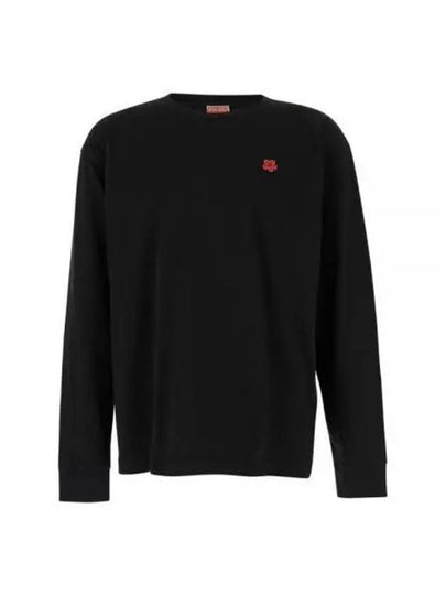 Boke Flower Embroidery Crew Neck Cotton Sweatshirt Black - KENZO - BALAAN 2